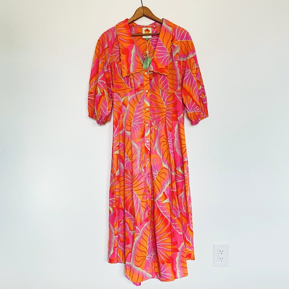 FARM RIO Bright Forest Midi Dress — Medium BNWT
